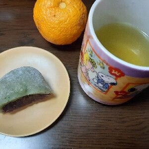 和菓子とゆず緑茶